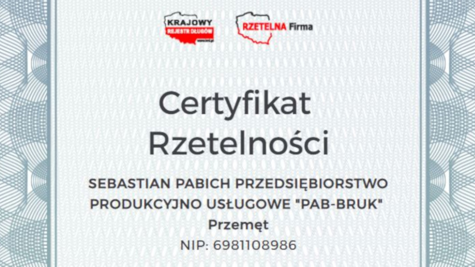 bg_2 Certyfikat rzetelności
